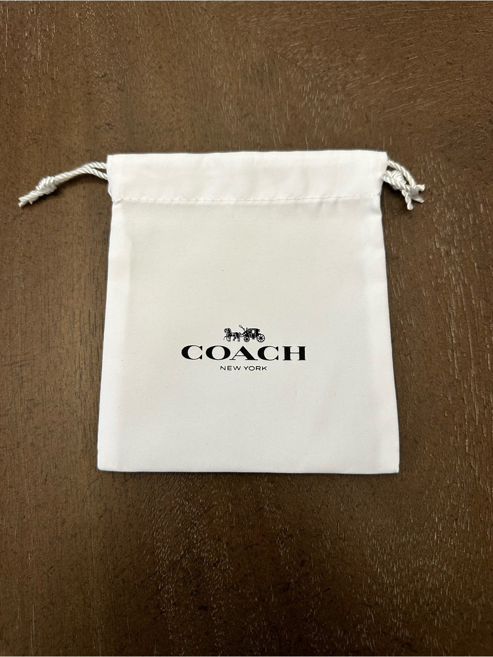 Coach White Drawstring Dust Pouch